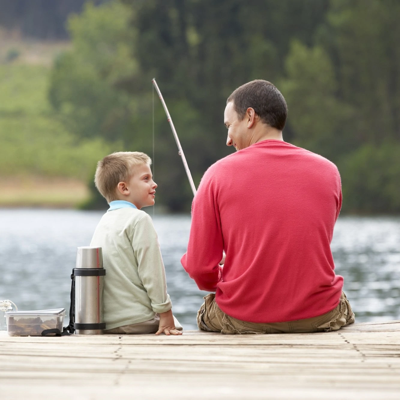 Father And Son Fishing