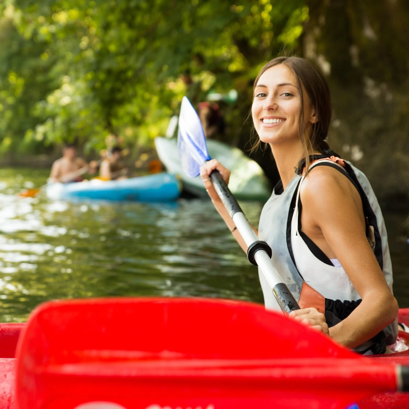 Woman On Boat Paddle